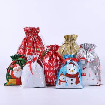 Holiday Drawstring Gift Bag Packaging , 35 Christmas GiftBags for Christmas Gift Party Favors