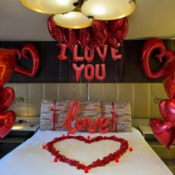 Valentine's Day Decoration Set, Heart Balloons & I Love You Sign, Romantic Wedding Anniversary Proposals, Perfect Gift for Couples