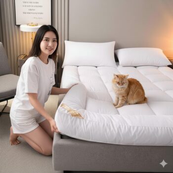 Premium Mattress Topper Extra Thick Bounce Back 10cm / 4Inches Mattresses Toppers - Single Double King Super King Bed Size Pad Covers With Elasticated Strong Straps